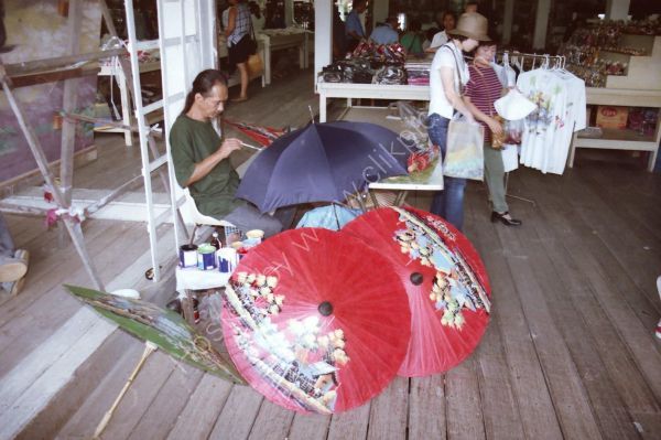 Umbrella Painter, Floating Market, Bangkok